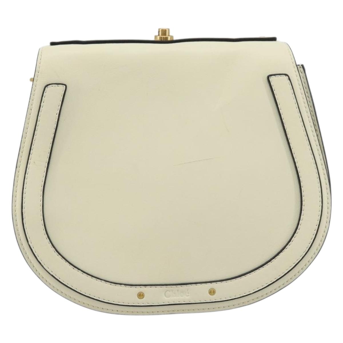 Chloe Nile Small Bracelet Shoulder Bag Leather Suede Cream Auth 56489