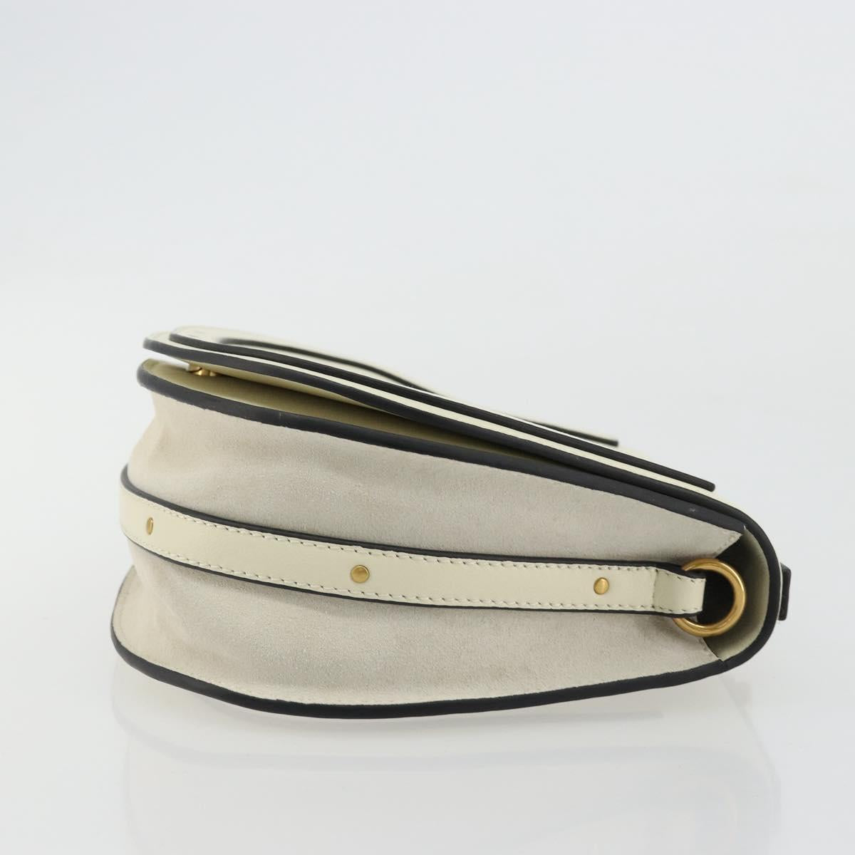 Chloe Nile Small Bracelet Shoulder Bag Leather Suede Cream Auth 56489