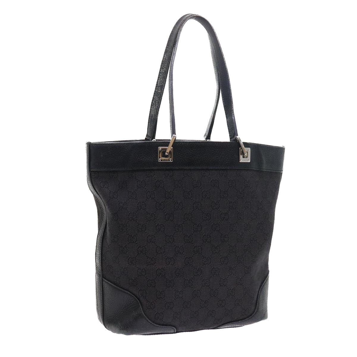 GUCCI GG Canvas Tote Bag Black 272377 Auth 56568