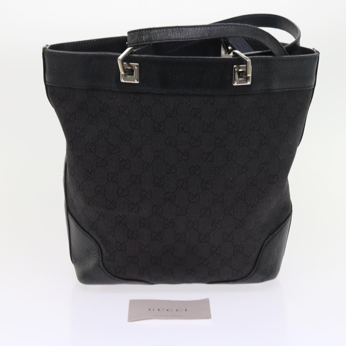 GUCCI GG Canvas Tote Bag Black 272377 Auth 56568