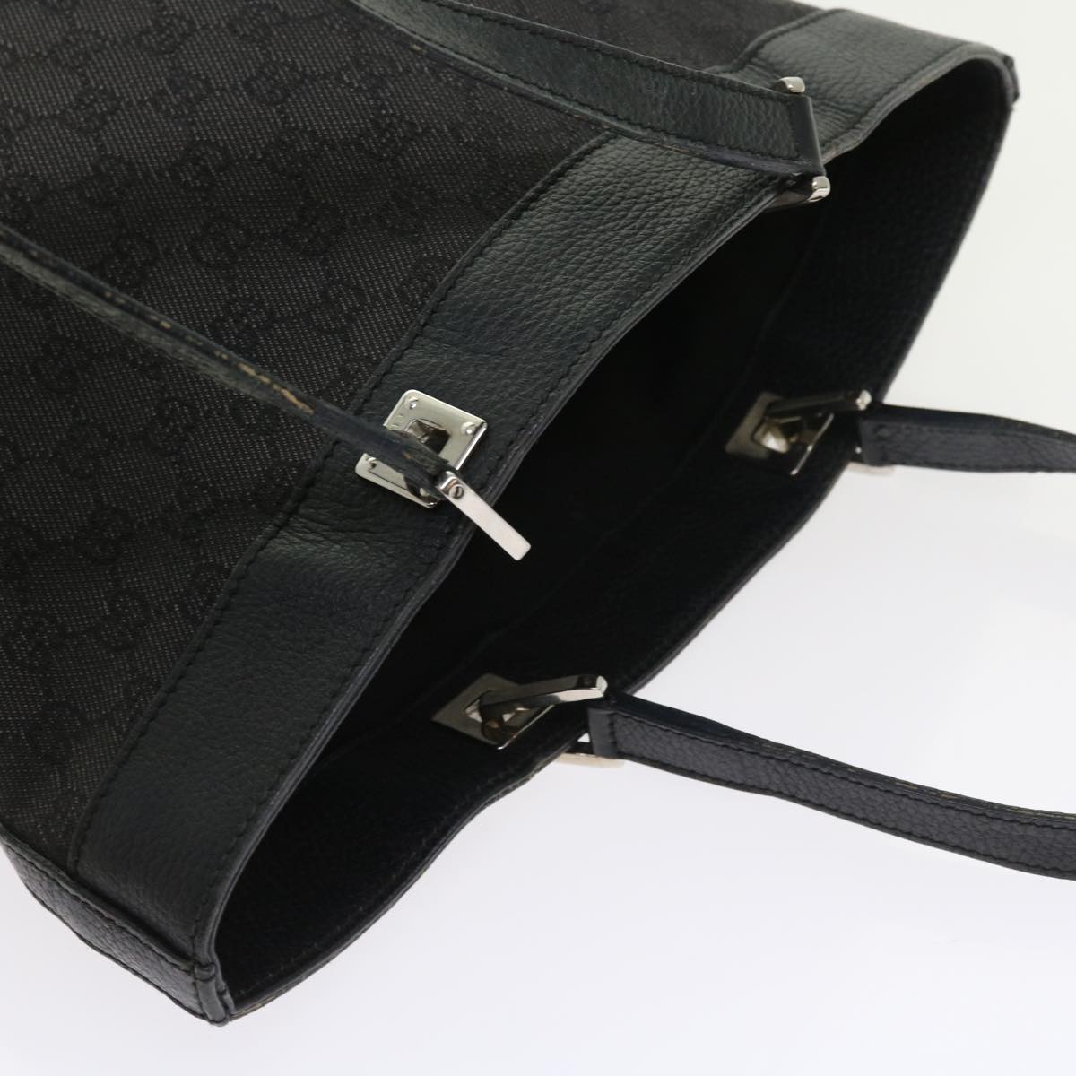 GUCCI GG Canvas Tote Bag Black 272377 Auth 56568