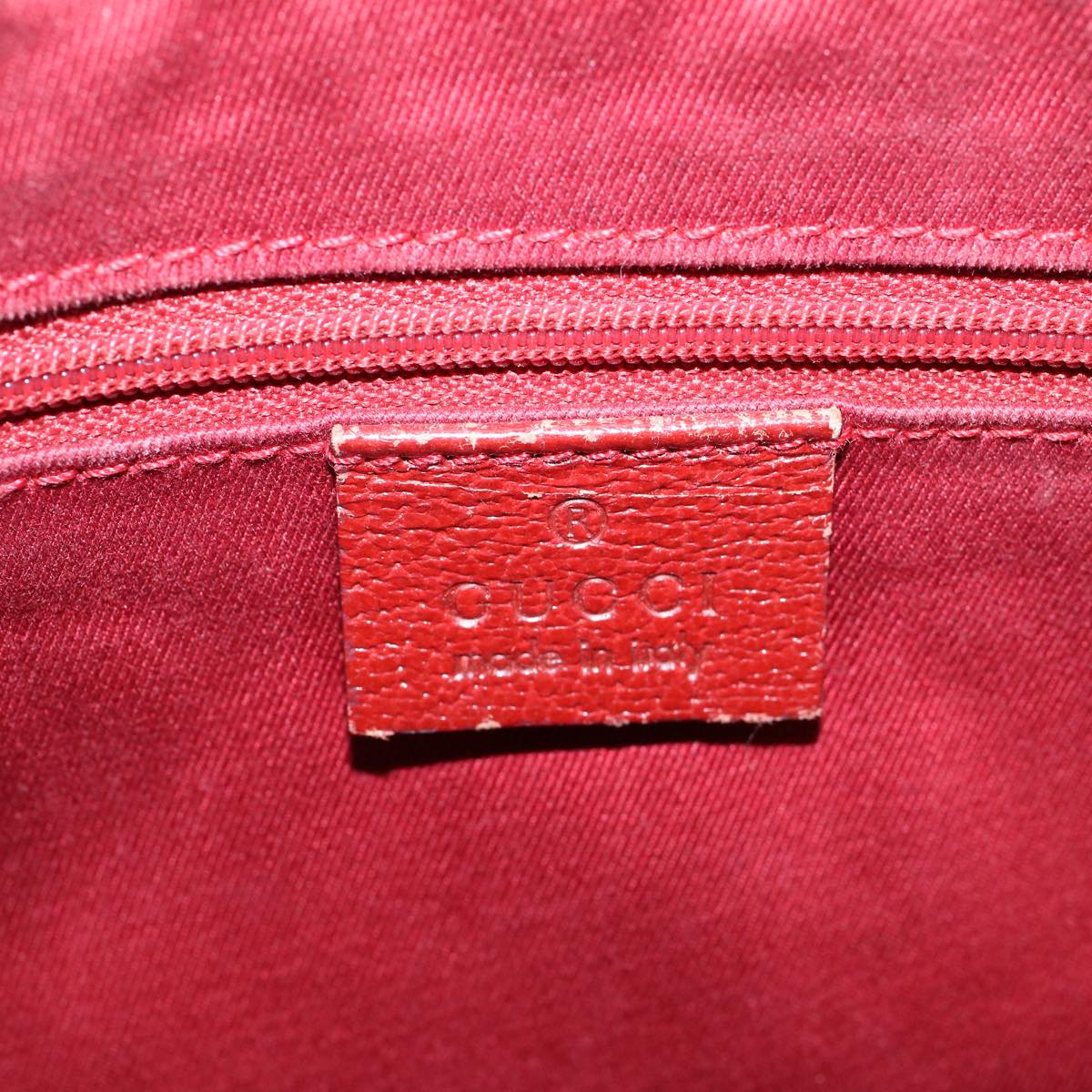 GUCCI GG Canvas Hand Bag Red 113019 Auth 56624