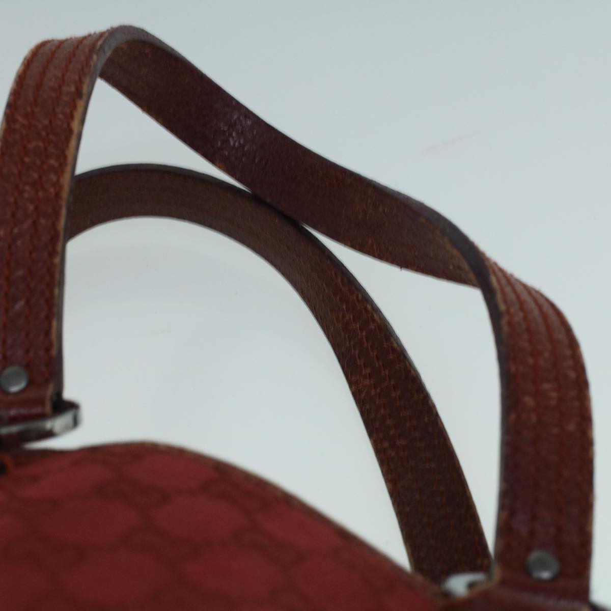 GUCCI GG Canvas Hand Bag Red 113019 Auth 56624