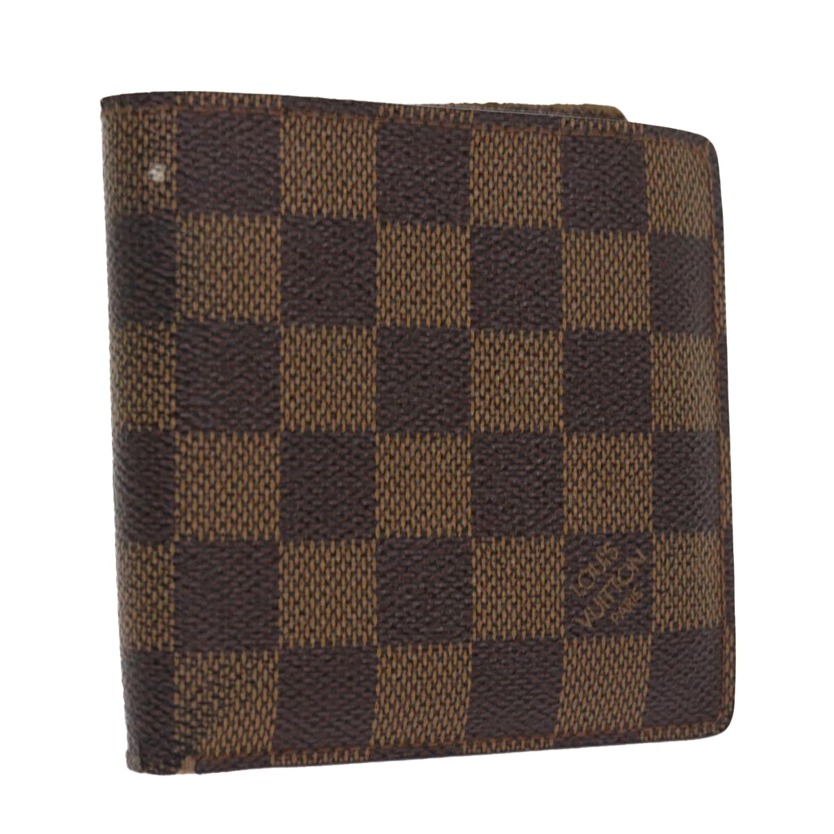 LOUIS VUITTON Damier Ebene Portefeuille Marco Bifold Wallet N61675 LV Auth 56642