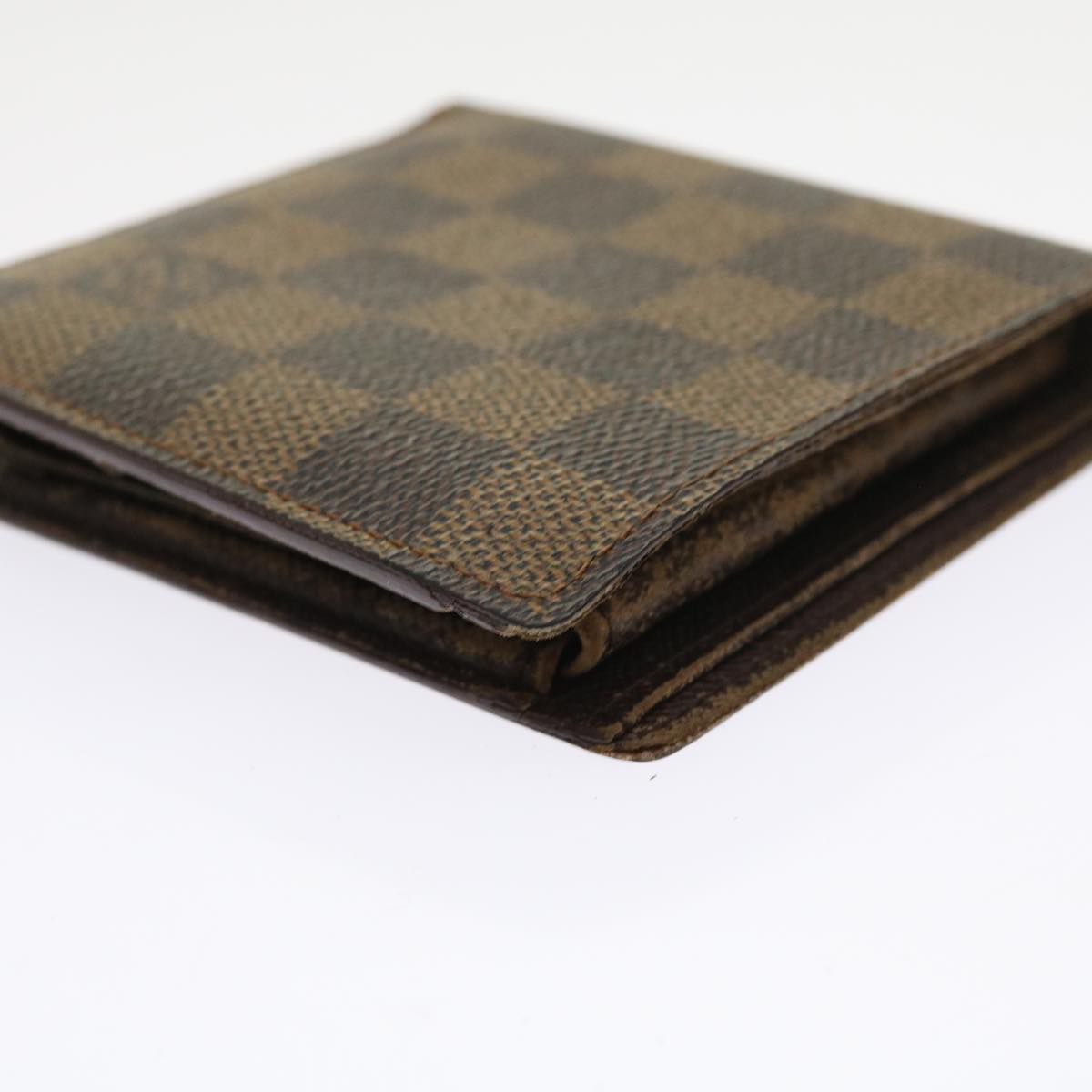 LOUIS VUITTON Damier Ebene Portefeuille Marco Bifold Wallet N61675 LV Auth 56642