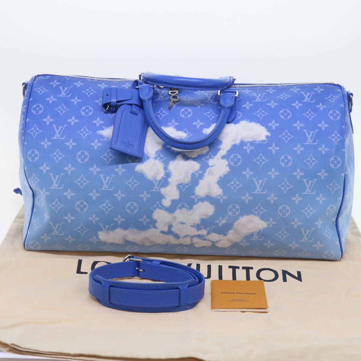 LOUIS VUITTON Monogram Clouds Keepall Bandouliere 50 Bag M45428 LV Auth 56645A