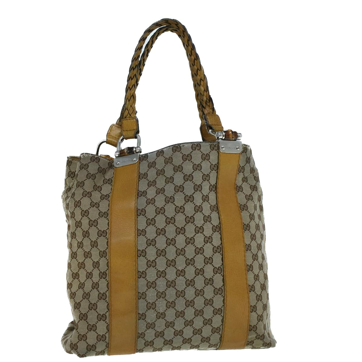 GUCCI GG Canvas Tote Bag Beige 232946 Auth 56649