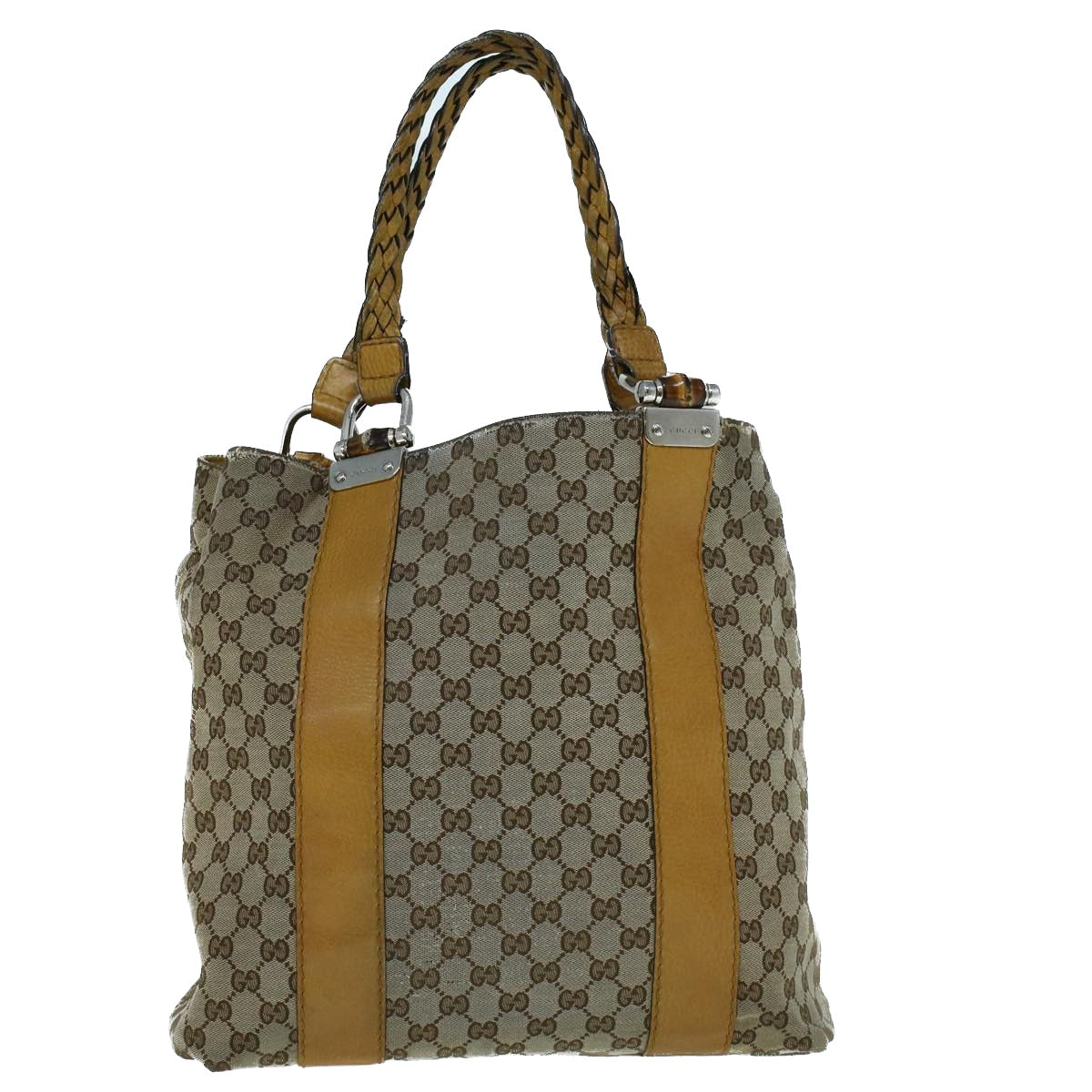 GUCCI GG Canvas Tote Bag Beige 232946 Auth 56649