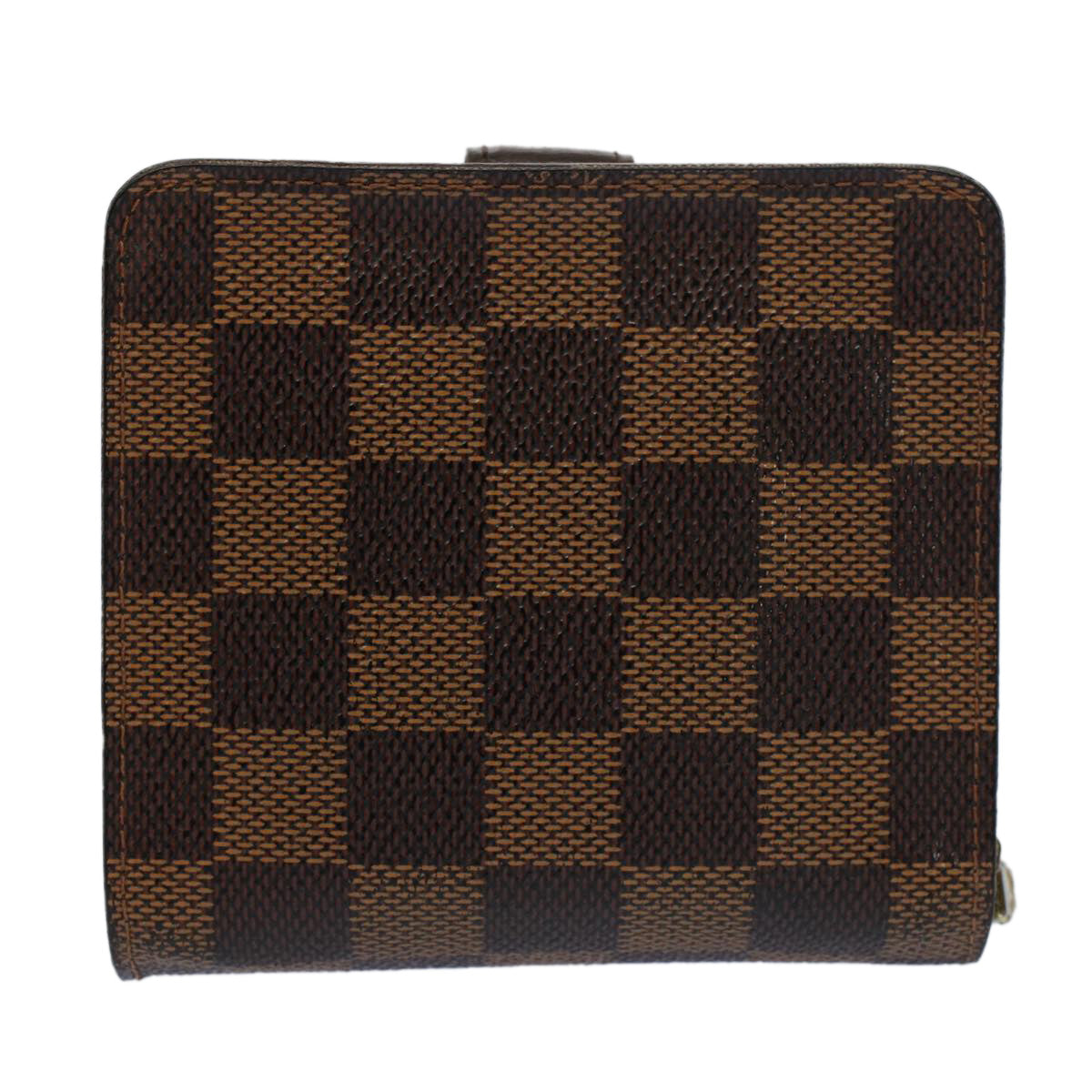 LOUIS VUITTON Damier Ebene Compact Zip Wallet N61668 LV Auth 56693