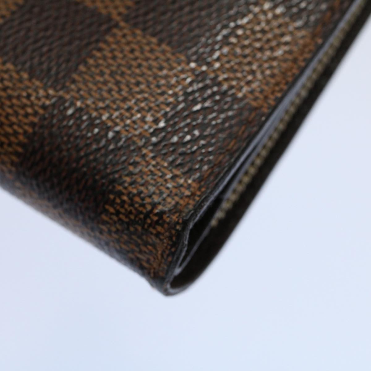 LOUIS VUITTON Damier Ebene Compact Zip Wallet N61668 LV Auth 56693