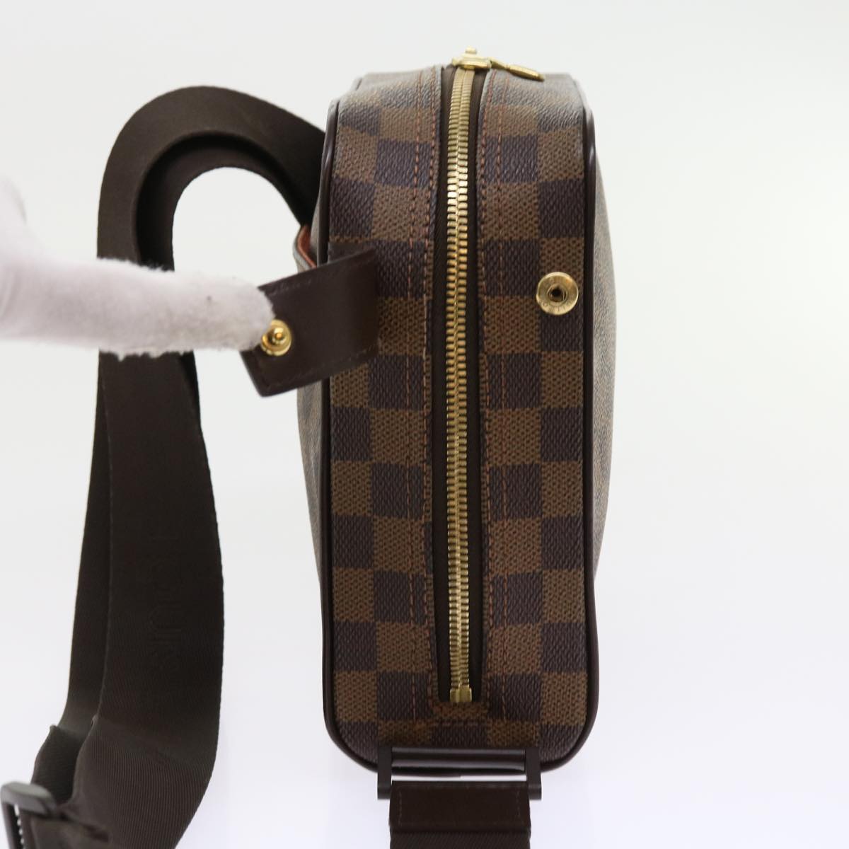 LOUIS VUITTON Damier Ebene Olaf PM Shoulder Bag N41442 LV Auth 56725