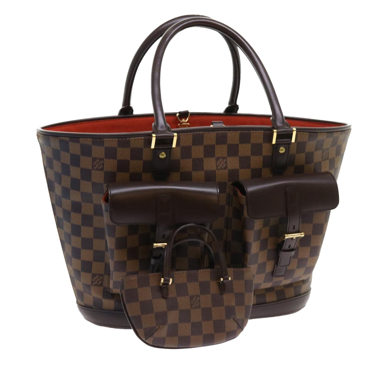 LOUIS VUITTON Damier Ebene Manosque GM Tote Bag N51120 LV Auth 56731A