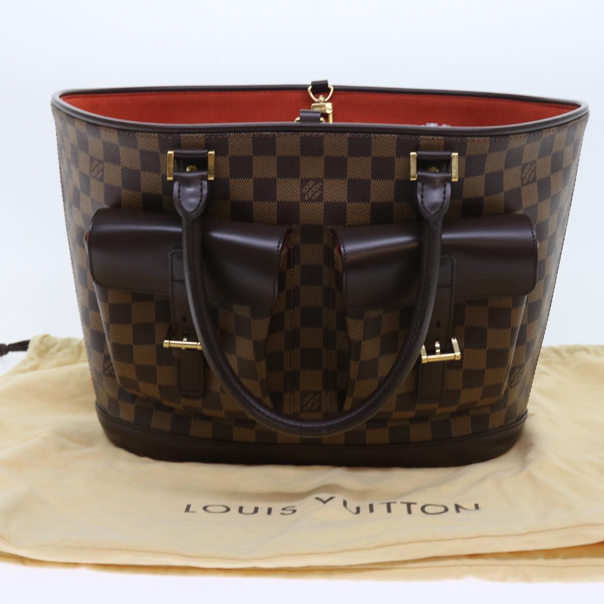 LOUIS VUITTON Damier Ebene Manosque GM Tote Bag N51120 LV Auth 56731A