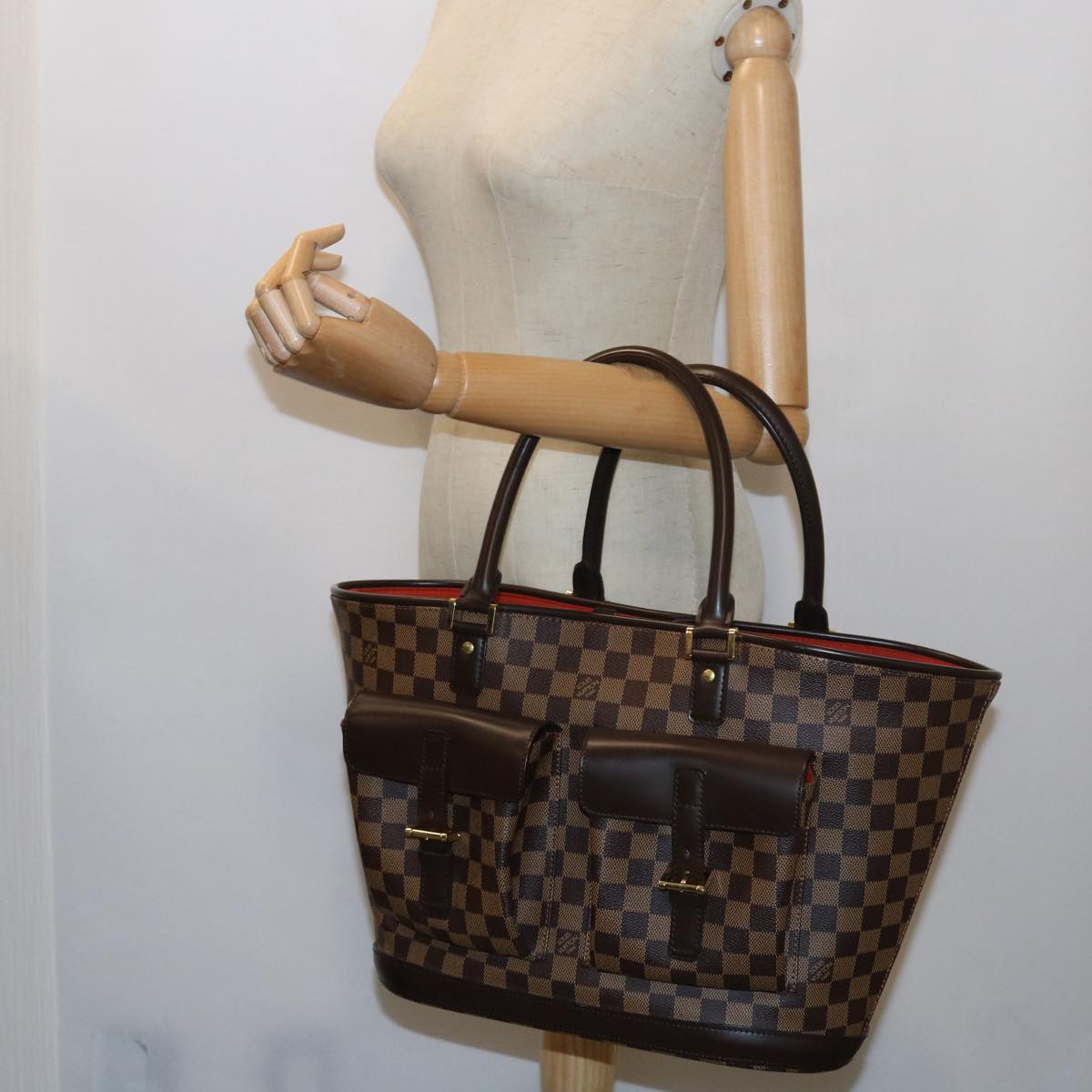 LOUIS VUITTON Damier Ebene Manosque GM Tote Bag N51120 LV Auth 56731A