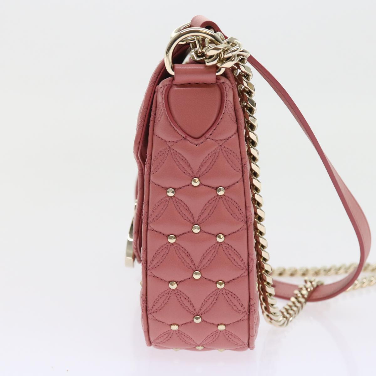 BVLGARI Shoulder Bag Leather Pink 385430 Auth 56753A