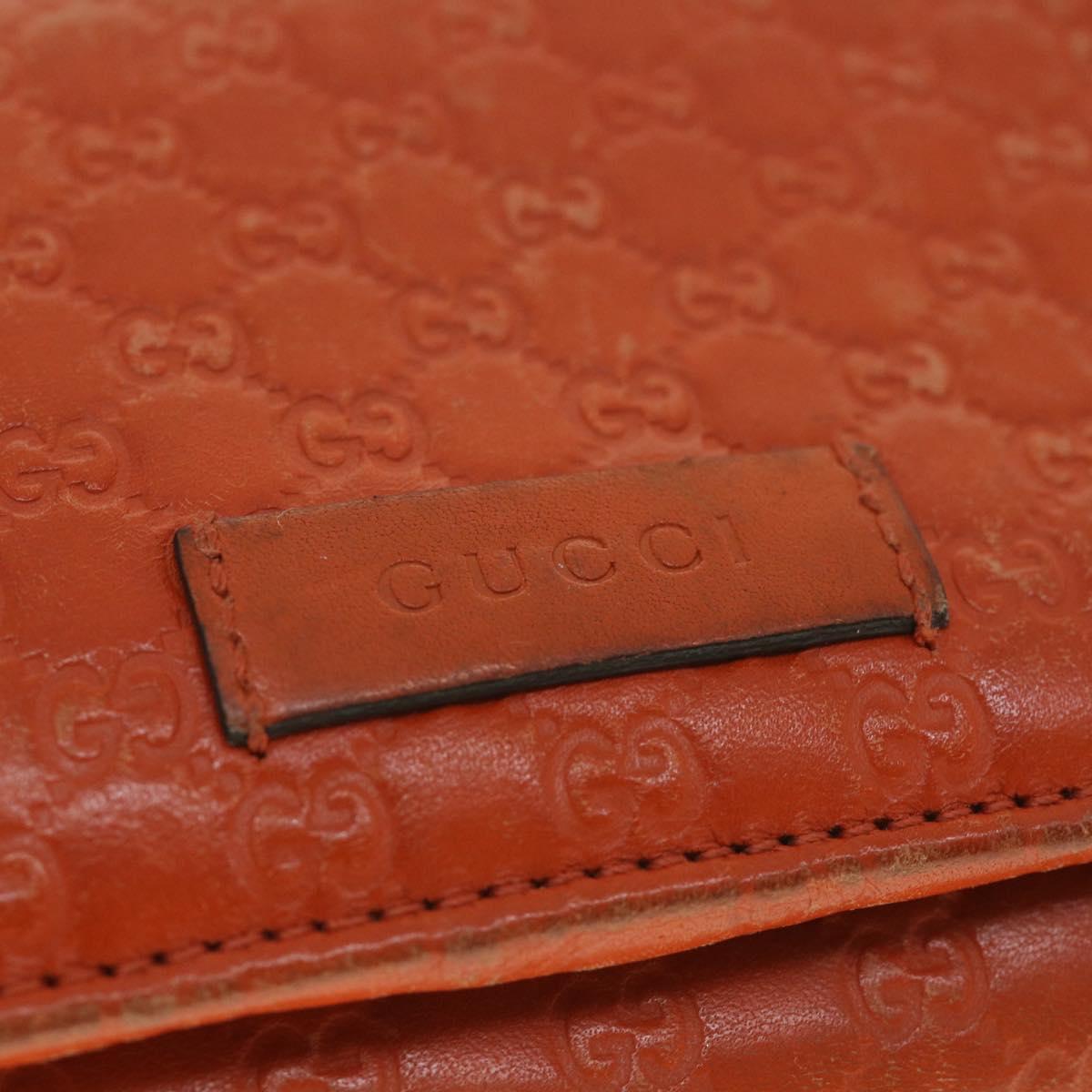 GUCCI Micro GG Canvas Long Wallet Orange 449396 Auth 56789