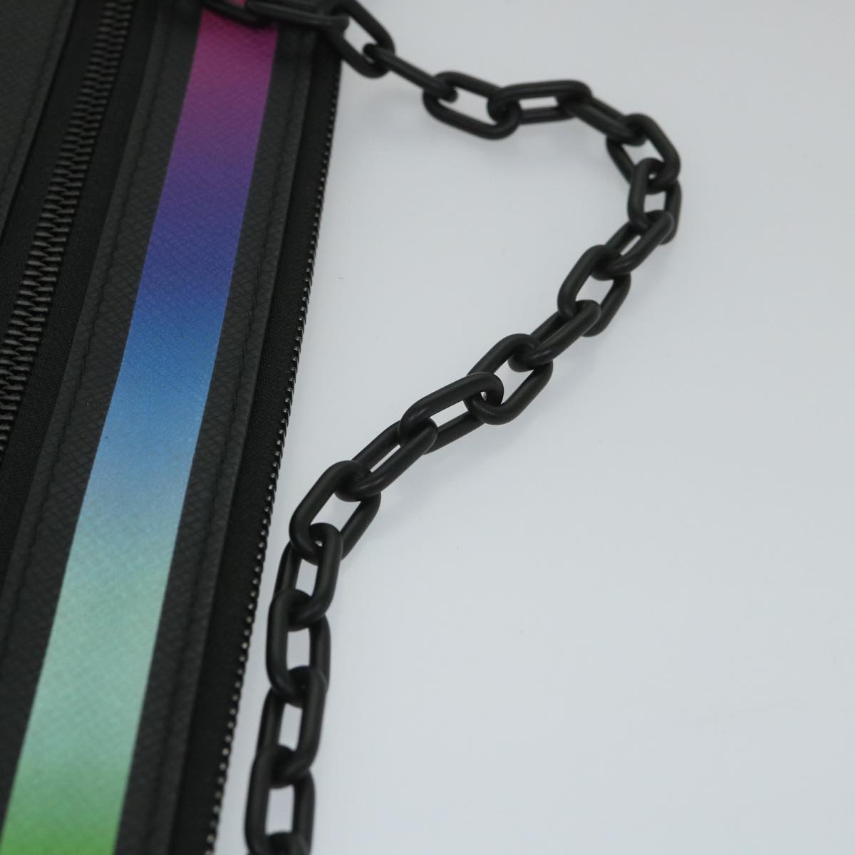 LOUIS VUITTON Taiga Rainbow Chain Pochette A4 Bag Black M30347 LV Auth 56795A