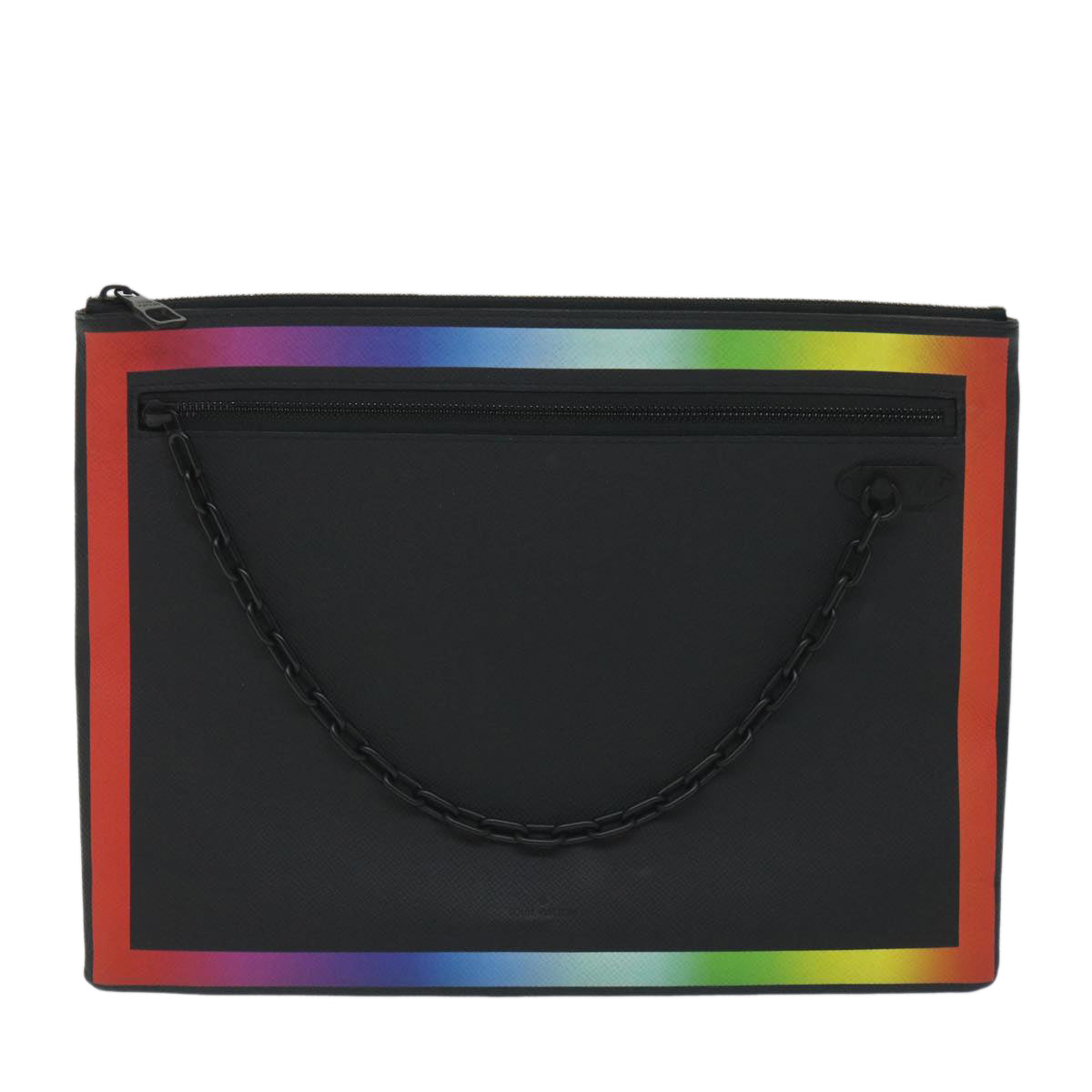 LOUIS VUITTON Taiga Rainbow Chain Pochette A4 Bag Black M30347 LV Auth 56795A