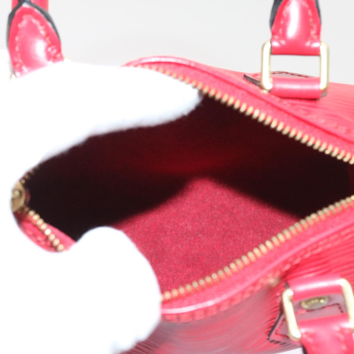 LOUIS VUITTON Epi Mini Speedy Hand Bag SPO 2way Red LV Auth 56797SM