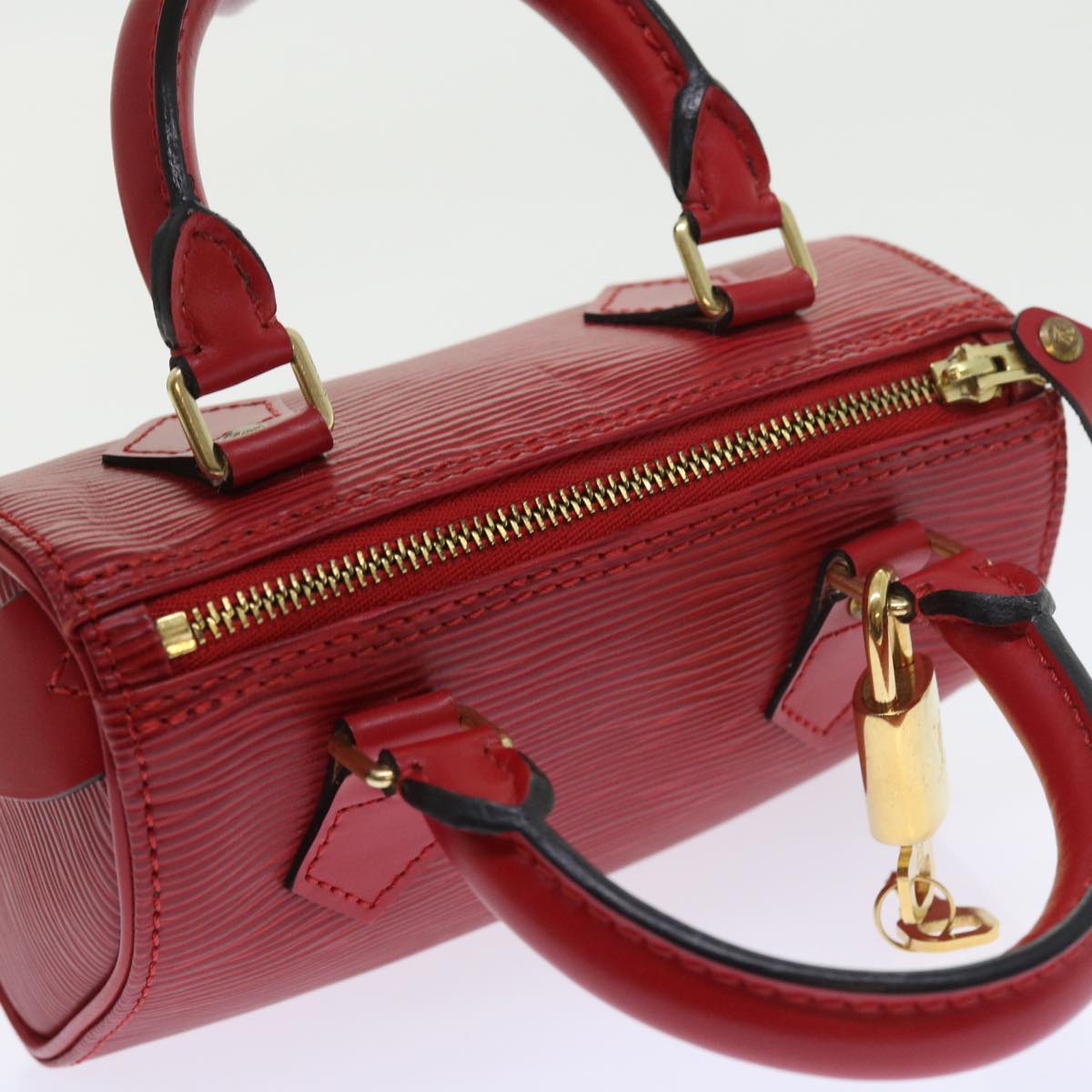 LOUIS VUITTON Epi Mini Speedy Hand Bag SPO 2way Red LV Auth 56797SM