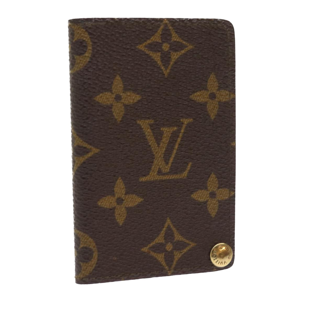 LOUIS VUITTON Monogram Porte Cartes Credit Pression Card Case M60937 Auth 56813