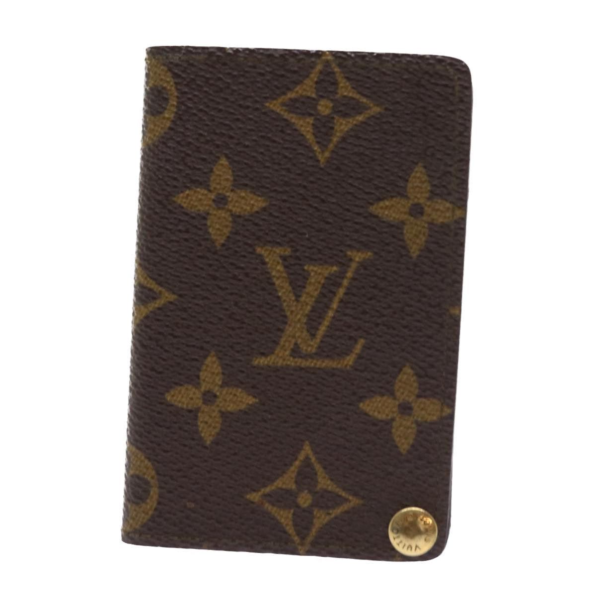 LOUIS VUITTON Monogram Porte Cartes Credit Pression Card Case M60937 Auth 56813