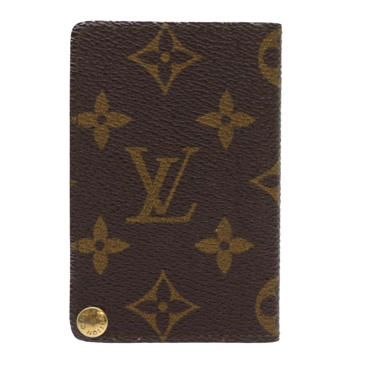 LOUIS VUITTON Monogram Porte Cartes Credit Pression Card Case M60937 Auth 56813