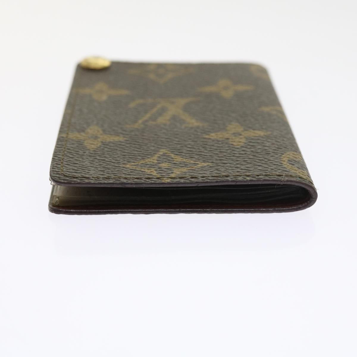 LOUIS VUITTON Monogram Porte Cartes Credit Pression Card Case M60937 Auth 56813