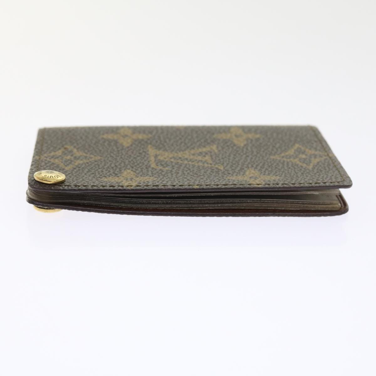 LOUIS VUITTON Monogram Porte Cartes Credit Pression Card Case M60937 Auth 56813