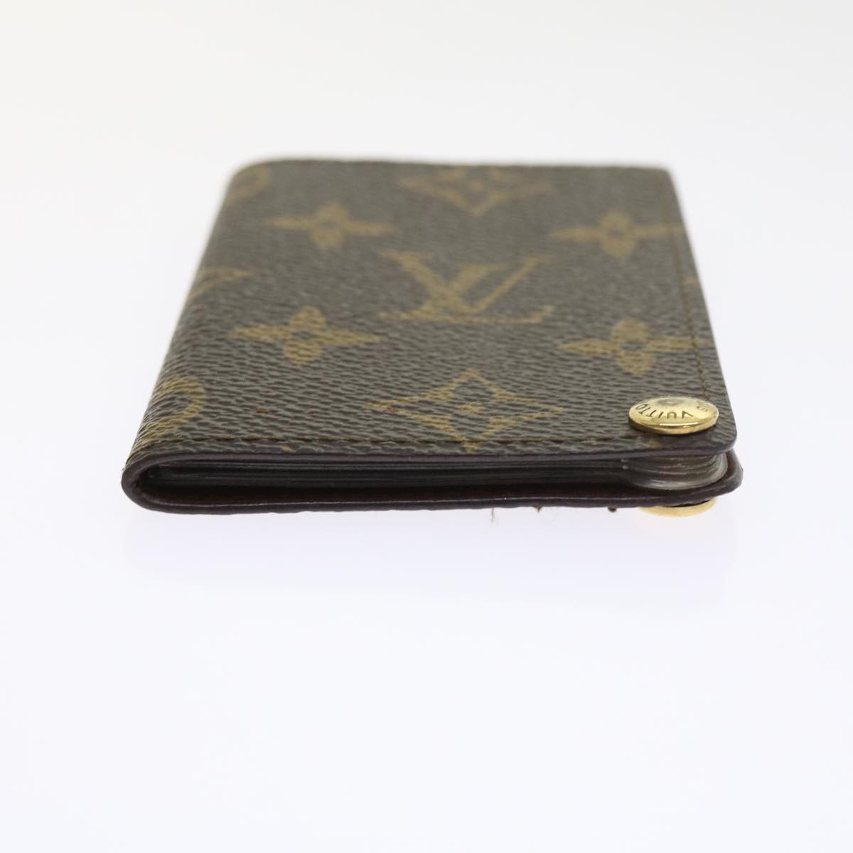 LOUIS VUITTON Monogram Porte Cartes Credit Pression Card Case M60937 Auth 56813