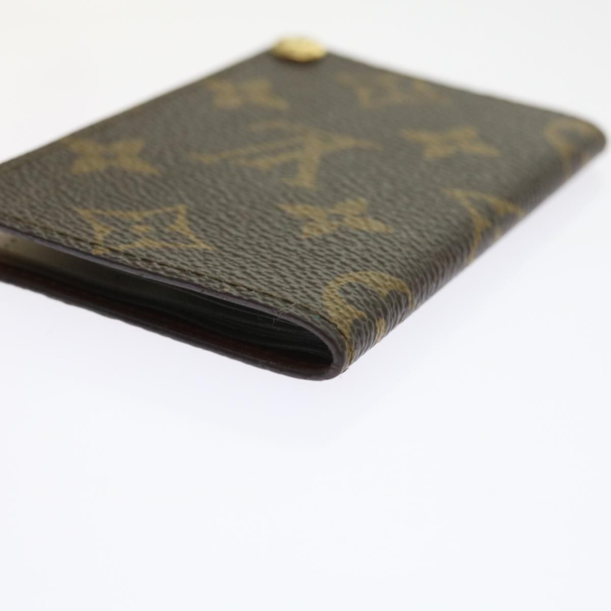 LOUIS VUITTON Monogram Porte Cartes Credit Pression Card Case M60937 Auth 56813