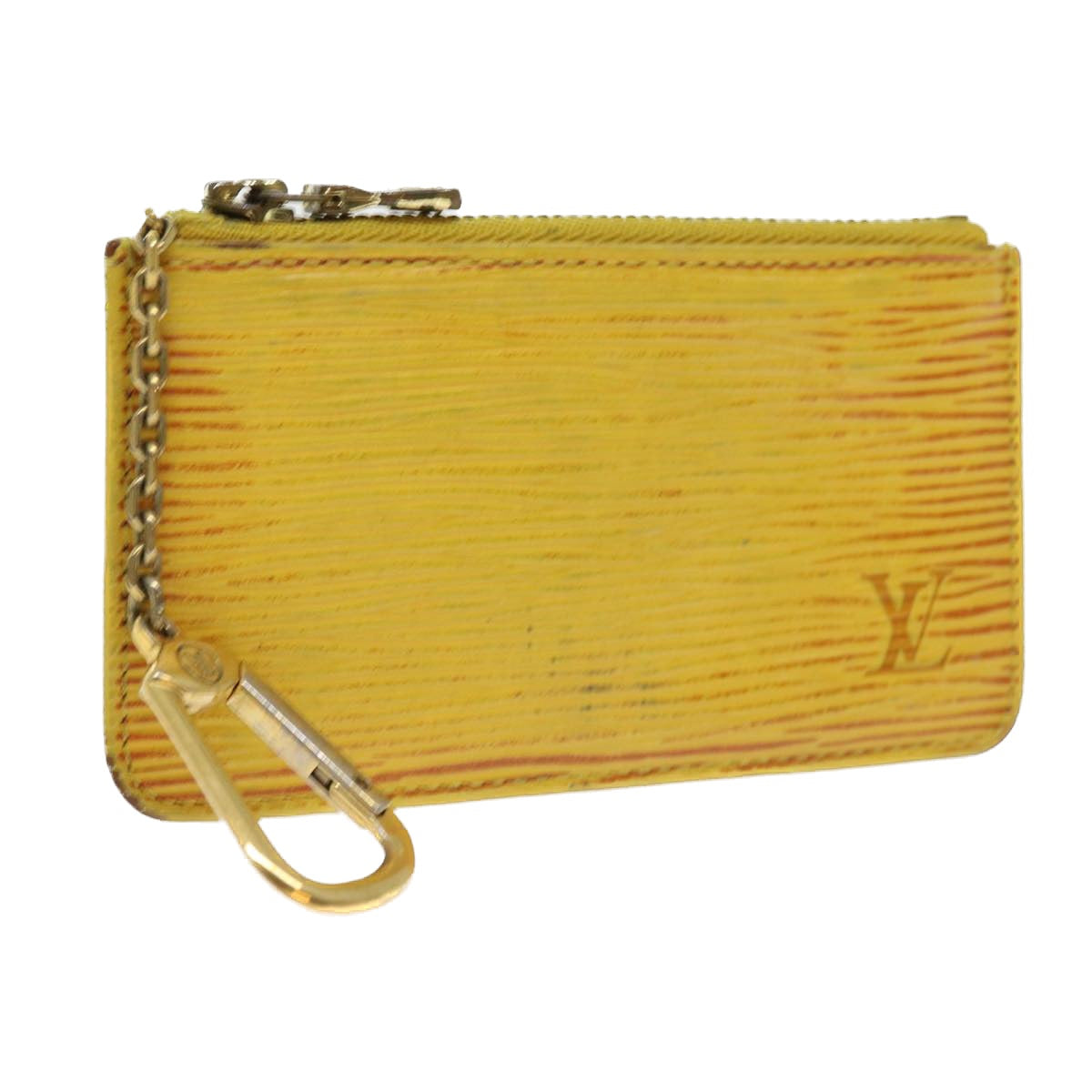 LOUIS VUITTON Epi Pochette Cles Coin Purse Yellow M63809 LV Auth 56841