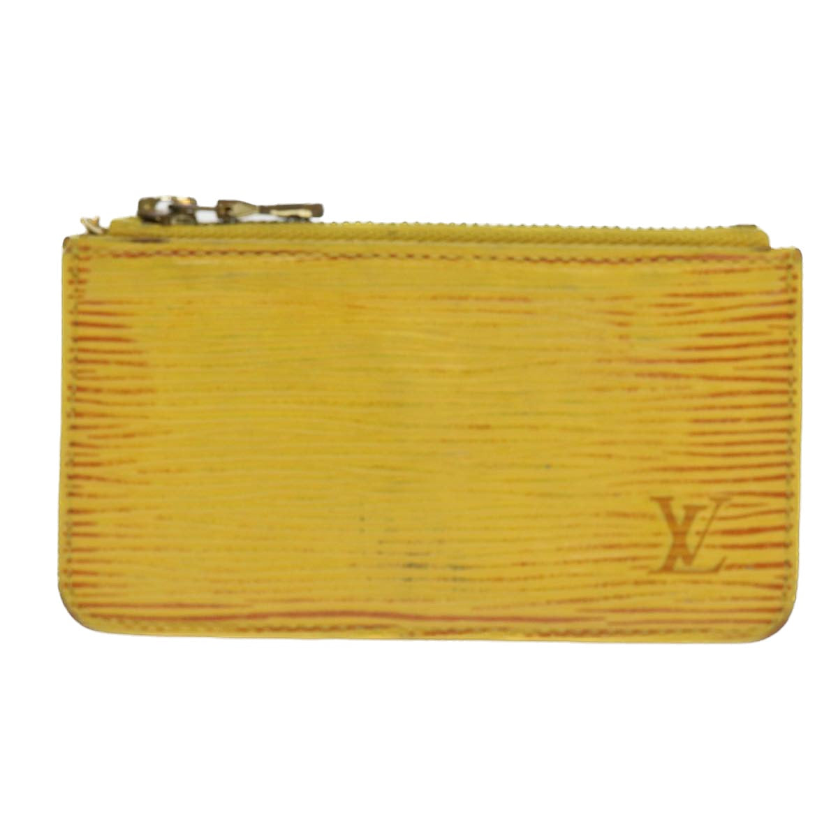 LOUIS VUITTON Epi Pochette Cles Coin Purse Yellow M63809 LV Auth 56841