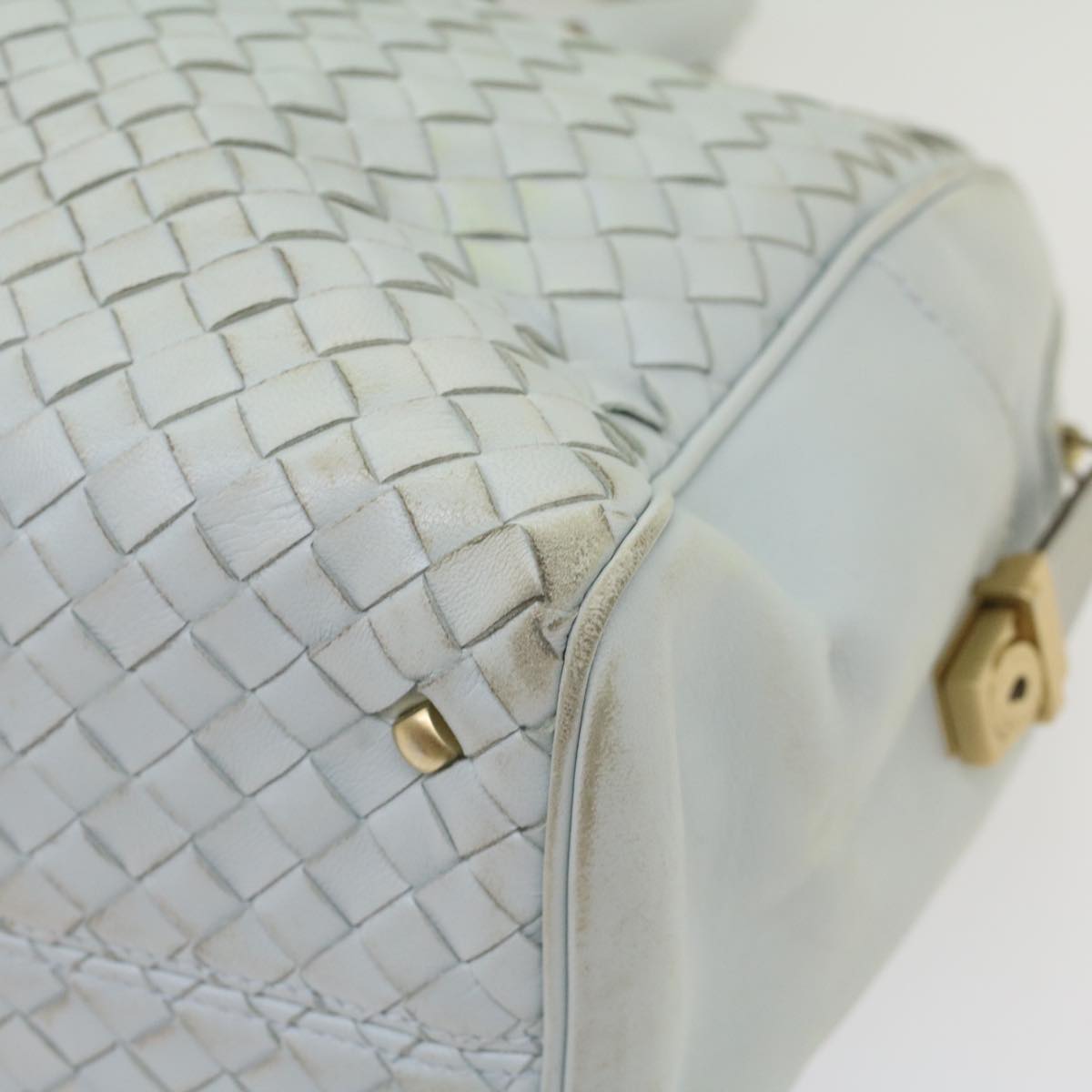 BOTTEGAVENETA INTRECCIATO Hand Bag Leather Light Blue Auth 56873