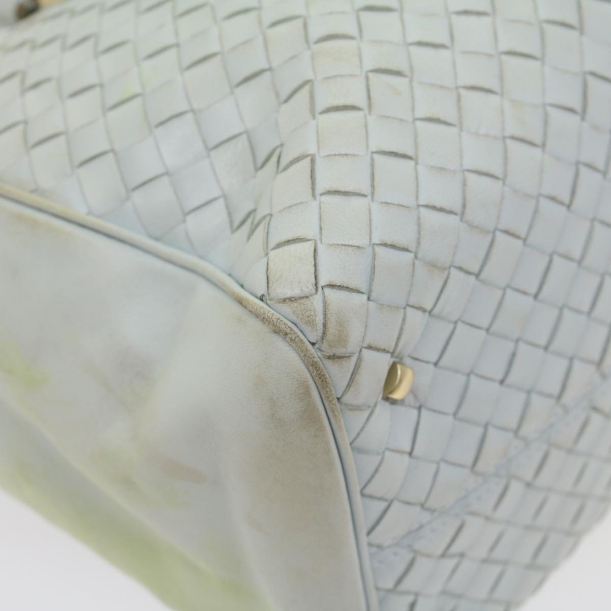 BOTTEGAVENETA INTRECCIATO Hand Bag Leather Light Blue Auth 56873