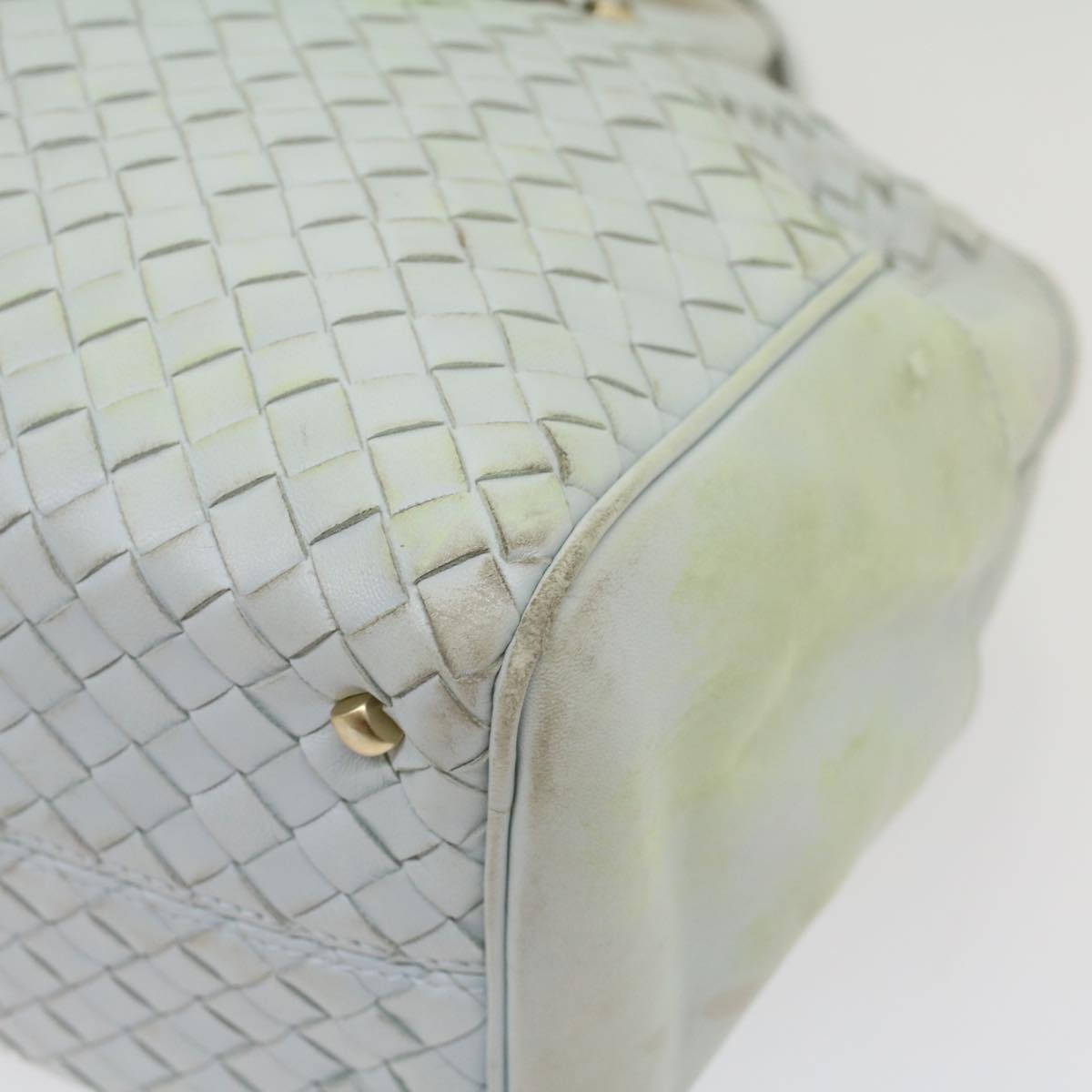 BOTTEGAVENETA INTRECCIATO Hand Bag Leather Light Blue Auth 56873