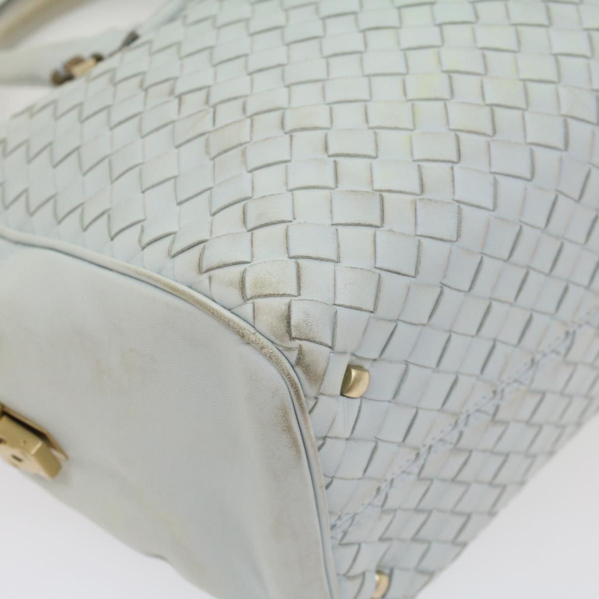 BOTTEGAVENETA INTRECCIATO Hand Bag Leather Light Blue Auth 56873