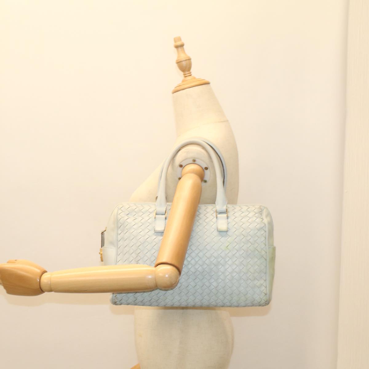 BOTTEGAVENETA INTRECCIATO Hand Bag Leather Light Blue Auth 56873