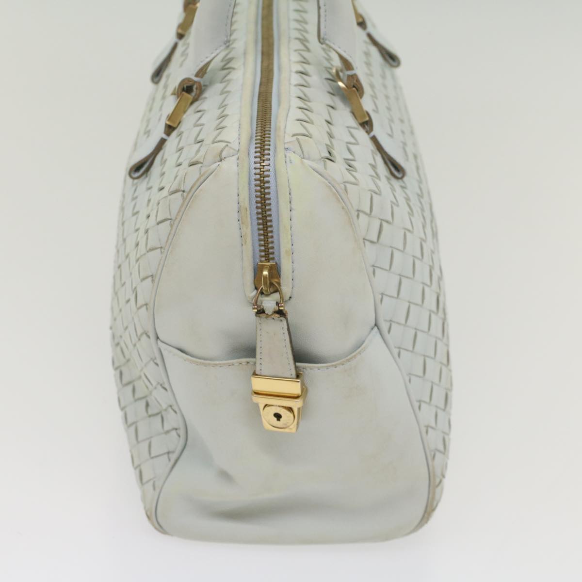 BOTTEGAVENETA INTRECCIATO Hand Bag Leather Light Blue Auth 56873