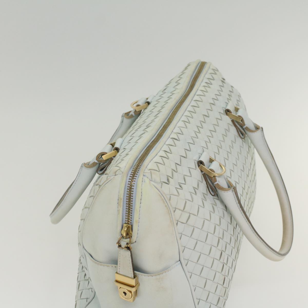 BOTTEGAVENETA INTRECCIATO Hand Bag Leather Light Blue Auth 56873