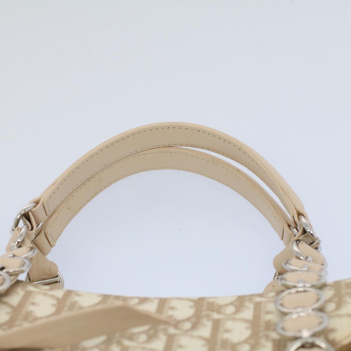 Christian Dior Trotter Romantic Hand Bag PVC Leather Beige 03-RU-0037 Auth 56961