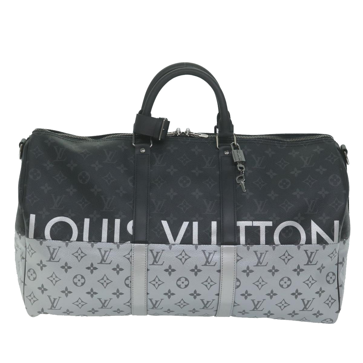 LOUIS VUITTON Eclipse Split Keepall Bandouliere 50 Boston Bag M43817 Auth 57012SM