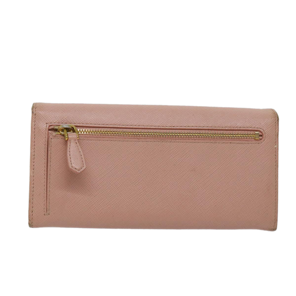 PRADA Long Wallet Safiano leather Pink Auth 57080