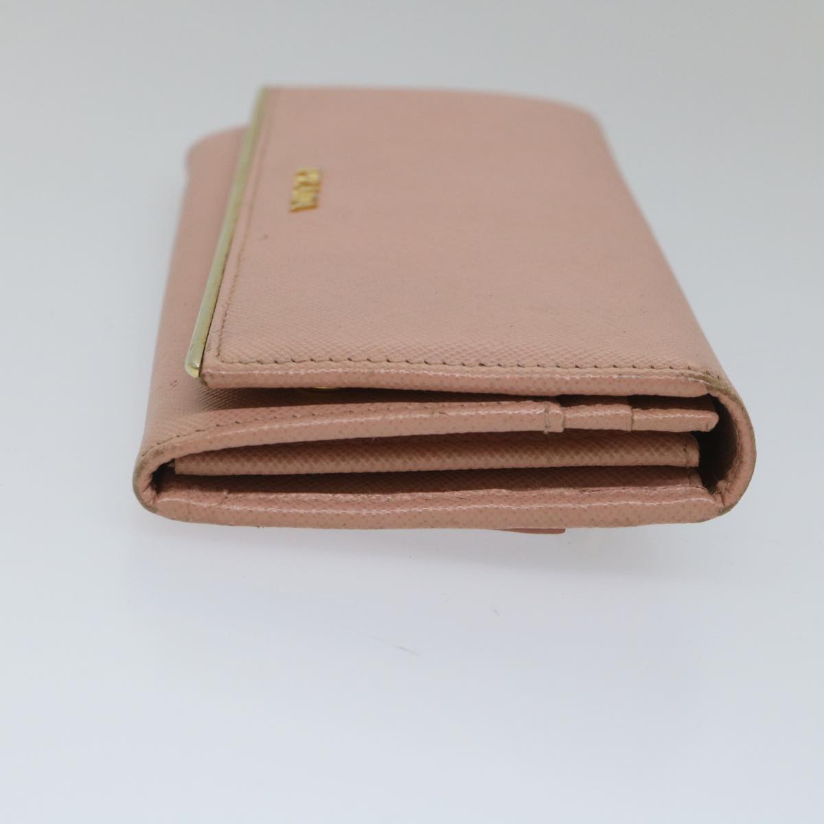 PRADA Long Wallet Safiano leather Pink Auth 57080