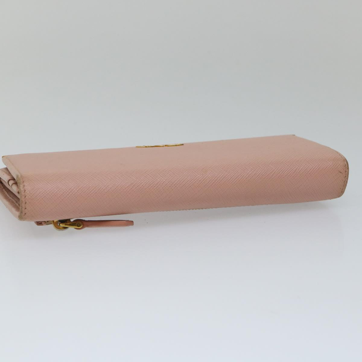 PRADA Long Wallet Safiano leather Pink Auth 57080