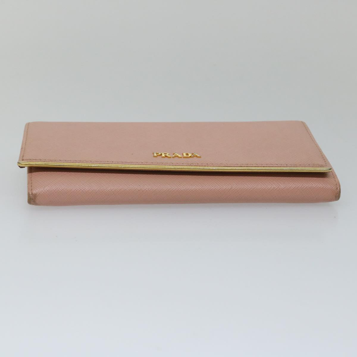 PRADA Long Wallet Safiano leather Pink Auth 57080