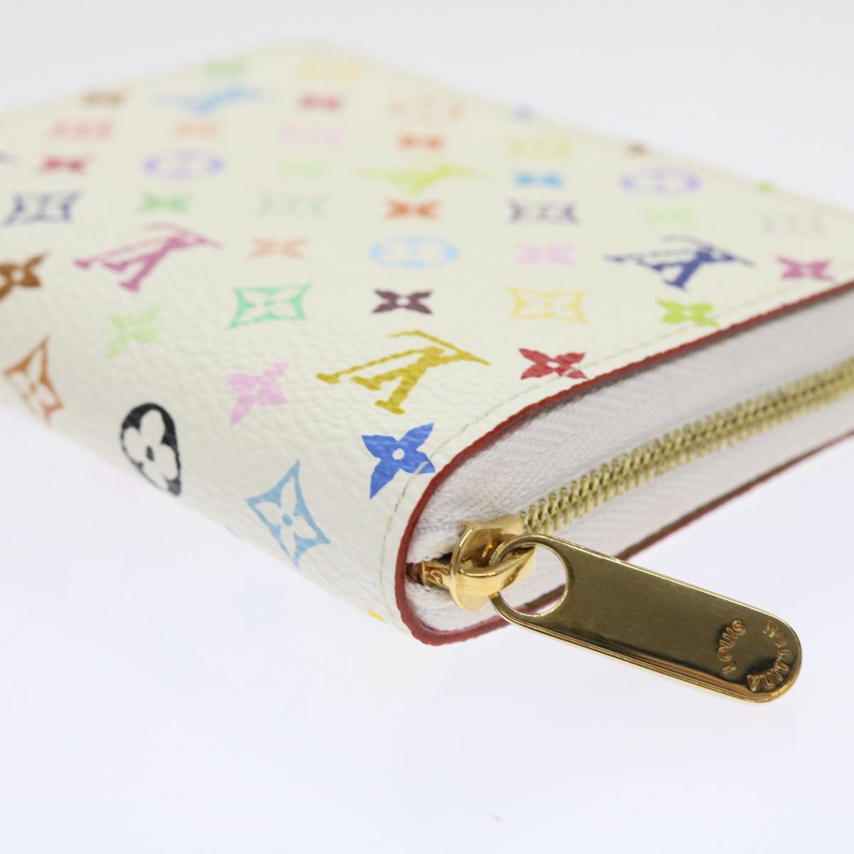 LOUIS VUITTON Monogram Multicolor Zippy Coin Purse White M66548 LV Auth 57138