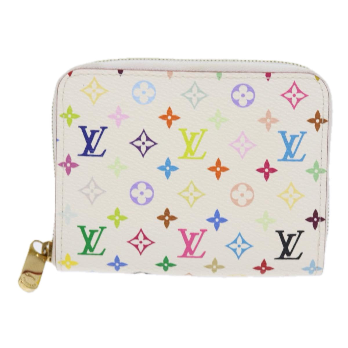 LOUIS VUITTON Monogram Multicolor Zippy Coin Purse White M66548 LV Auth 57138