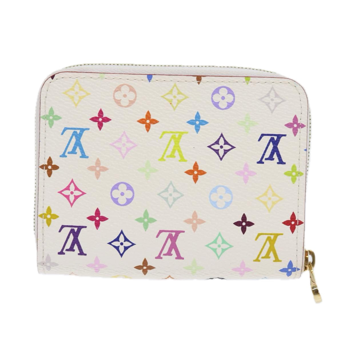 LOUIS VUITTON Monogram Multicolor Zippy Coin Purse White M66548 LV Auth 57138