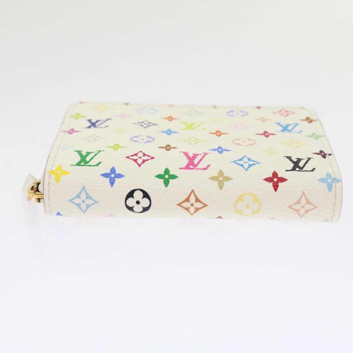 LOUIS VUITTON Monogram Multicolor Zippy Coin Purse White M66548 LV Auth 57138